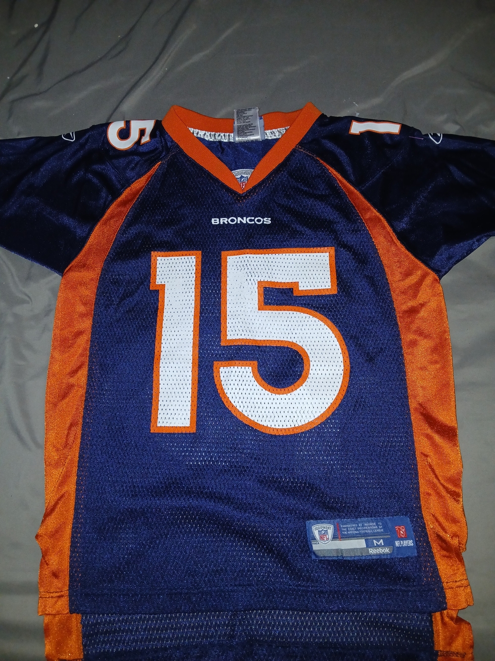 Reebok Navy and Orange Football Jersey - Men's M